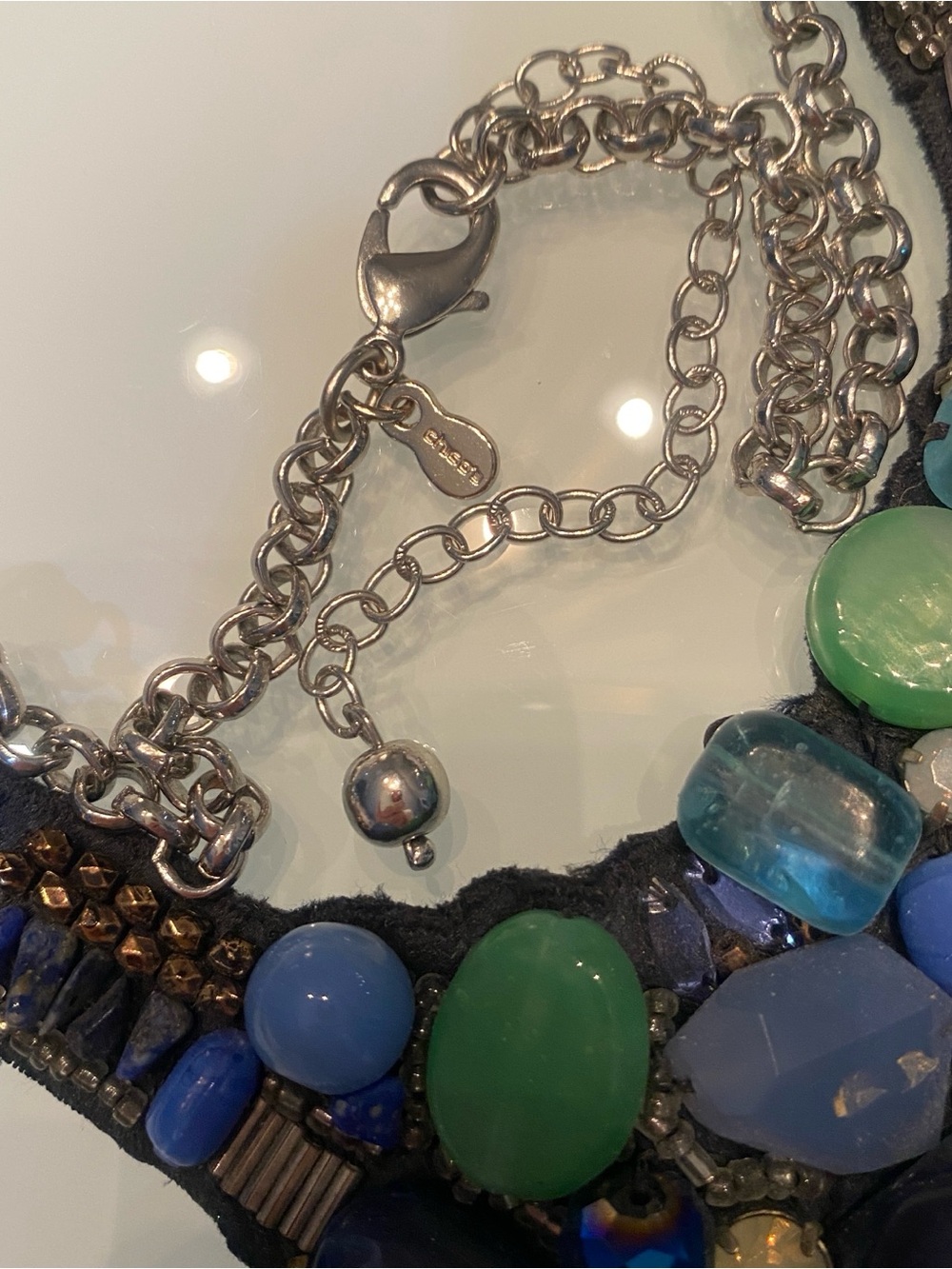 EUC Chico's & J.Crew Designer Beaded Floral Statement Bib Necklace Lot - Picture 7 of 7